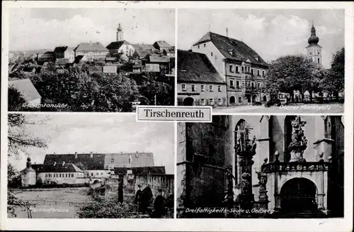 Ak Tirschenreuth in der Oberpfalz Bayern, Oberer Marktplatz, Fischhofbrücke, Oelberg