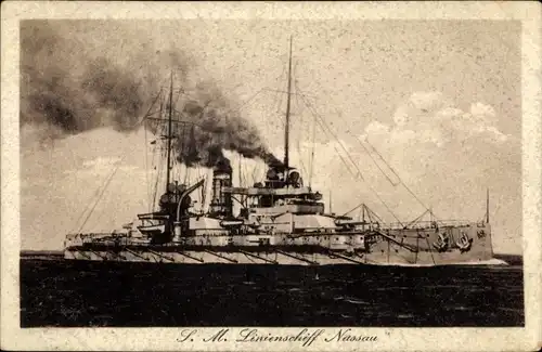 Ak Deutsches Kriegsschiff, S.M. Nassau, Kaiserliche Marine