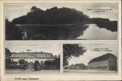 Ak Gebesee in Thüringen, Schloss, Gasthof zum Ritter, Mündung, Unstrut