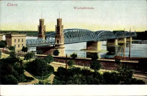 Ak Toruń Thorn Westpreußen, Weichselbrücke