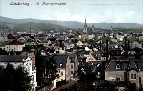 Ak Reichenberg in Böhmen Liberec Tschechien, Gesamtansicht