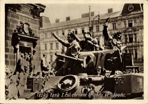 Ak Praha Prag, Prager Aufstand 1945, Soldaten, Panzer