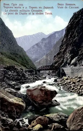 Georgisches Ak, Kaukasus, Teufelsbrücke und der Fluss Terok