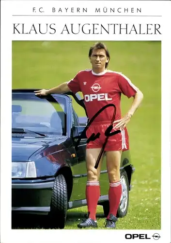 Autogrammkarte Fußball, Klaus Augenthaler, Bayern München, Autogramm