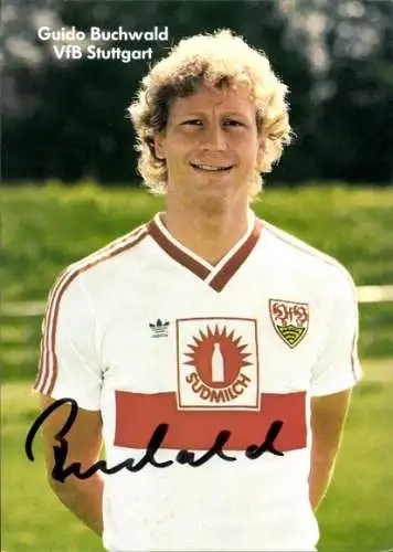 Autogrammkarte Fußball, Guido Buchwald, VfB Stuttgart, Autogramm