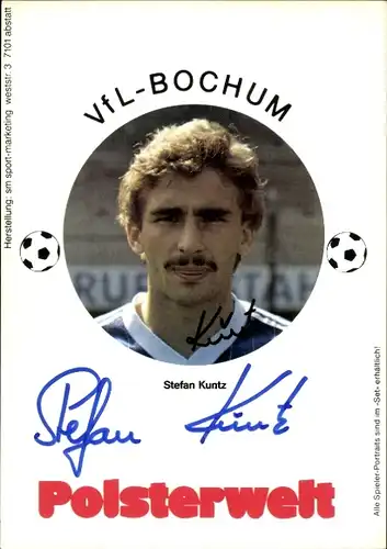 Autogrammkarte Fußball, Stefan Kuntz, VfL Bochum, Autogramm