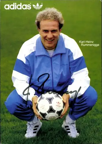 Autogrammkarte Fußball, Karl-Heinz Rummenigge, Portrait, Autogramm