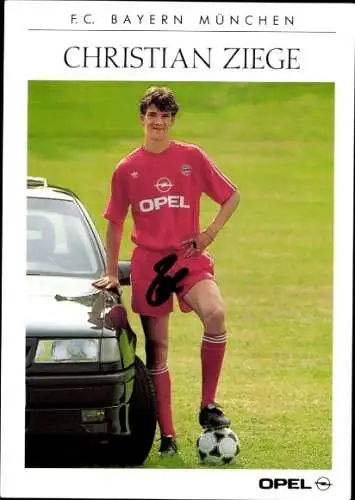Autogrammkarte Fußball, Christian Ziege, Bayern München, Autogramm