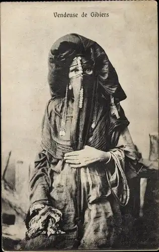 Ak Ägypten, Arabische Frau, Vendeuse de Gibiers