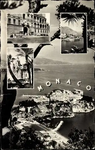 Ak Monaco, Hafen, Panorama, Palast