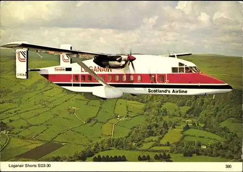 Ak Propellerflugzeug Loganair Short SD3-30, Schottisches Passagierflugzeug, G-BGNA