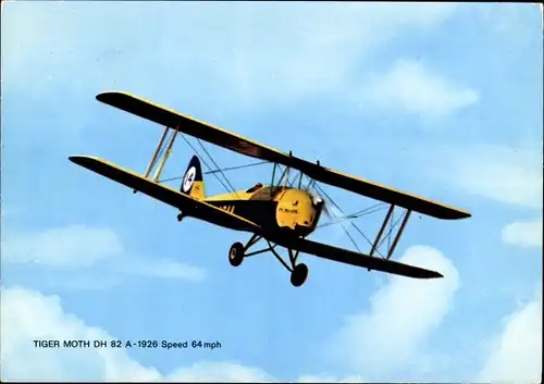 Ak Zivilflugzeug, Doppeldecker Tiger Moth DH 82 A-1926