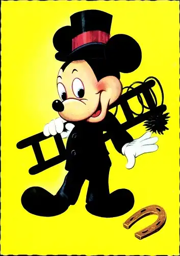 Ak Walt Disney, Mickey Mouse, Micky Maus, Schornsteinfeger