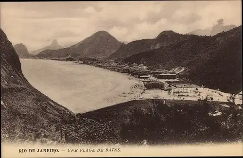 Ak Rio de Janeiro Brasilien, Ein Badestrand