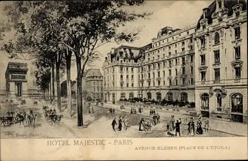 Künstler Ak Paris XVI Passy, Hotel Majestic, Avenue Kleber