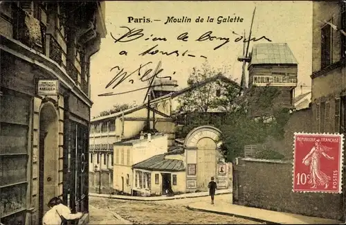 Ak Paris XVIII. Montmartre, Le Moulin de la Galette