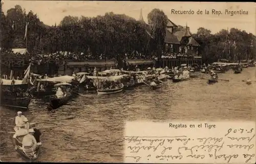 Ak Argentinien, Boote auf dem Tigres