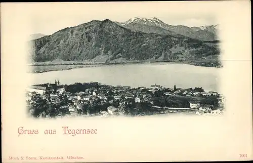 Ak Tegernsee in Oberbayern, Panorama