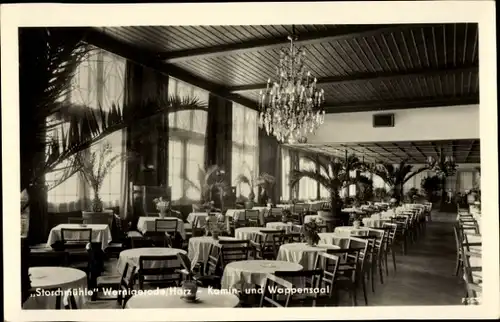 Ak Wernigerode im Harz, Storchmühle, Kamin- und Wappensaal