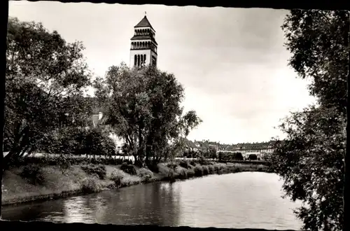 Ak Kehl am Rhein, Stadtweiher, Turm