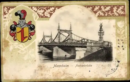 Ak Mannheim in Baden, Neckerbrücke