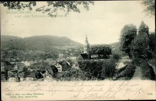 Ak Baden Baden am Schwarzwald, Schloss-Terrasse