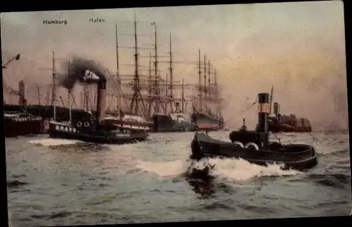 Ak Hamburg Mitte Altstadt, Hafen, Schiffe