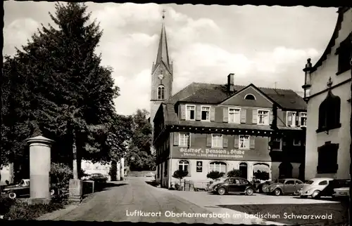 Ak Oberharmersbach im Schwarzwald Baden, Gasthof, Kirche