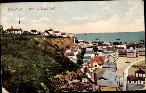 Ak Helgoland, Ober- unnd Unterland