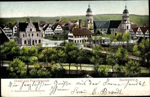 Ak Freudenstadt im Nordschwarzwald, Marktplatz