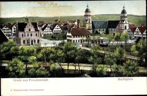 Ak Freudenstadt im Nordschwarzwald, Marktplatz
