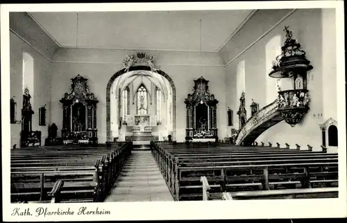 Ak Herxheim bei Landau in der Pfalz, katholische Pfarrkirche, Altar