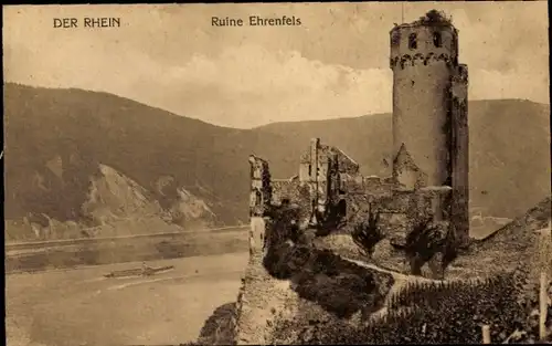 Ak Rüdesheim am Rhein, Ehrenfels, Ruine