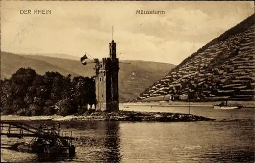 Ak Bingerbrück Bingen am Rhein, Mäuseturm