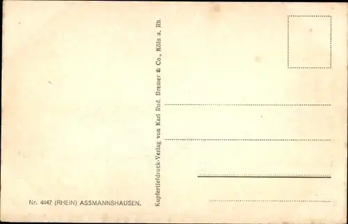 Ak Assmannshausen Rüdesheim am Rhein, Totalansicht, Kirchturm, Dampfer