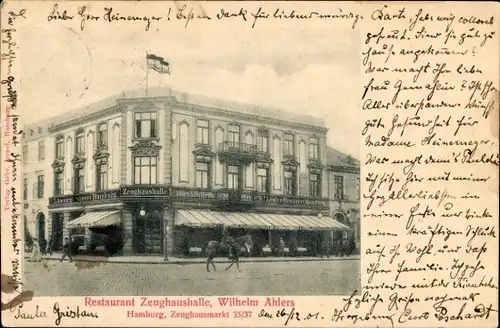 Ak Hamburg Mitte Altstadt, Restaurant Zeughaushalle