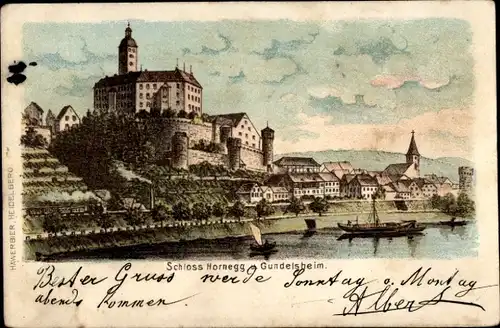Künstler Ak Gundelsheim am Neckar Württemberg, Schloss Hornegg