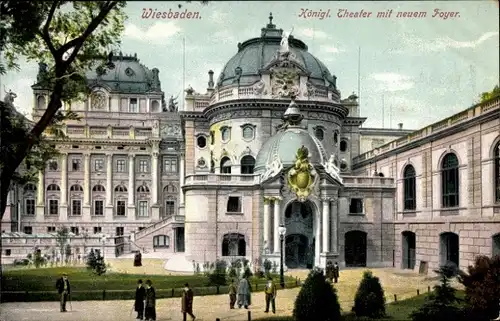 Ak Wiesbaden in Hessen, Königliches Theater, neues Foyer