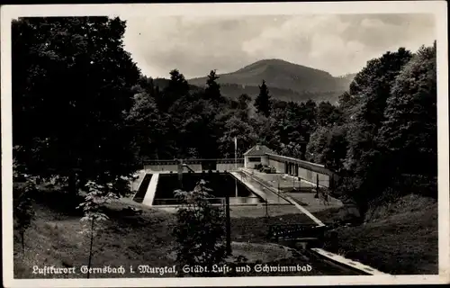 Ak Gernsbach im Murgtal Schwarzwald, städtisches Luft- und Schwimmbad