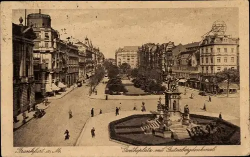 Ak Frankfurt am Main, Goetheplatz, Gutenbergdenkmal