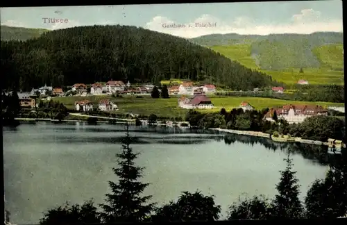 Ak Titisee Neustadt im Breisgau Hochschwarzwald, Panorama, Gasthaus zum Bahnhof