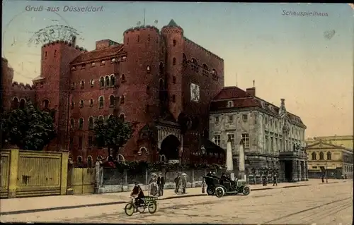 Ak Düsseldorf, Straßenpartie vor dem Schauspielhaus