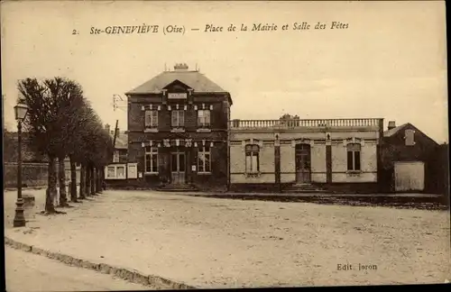 Ak Sainte Geneviève Oise, Rathaussee und Festsaal