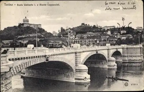 Ak Torino Turin Piemonte, Ponte Umberto I. e Monte Cappuccini