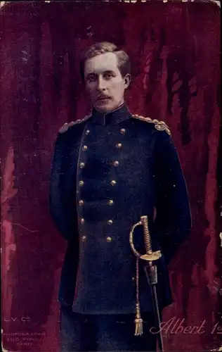 Ak Albert I, König von Belgien, Portrait