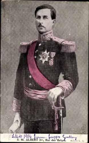 Ak König Albert I. von Belgien, Portrait, Uniform