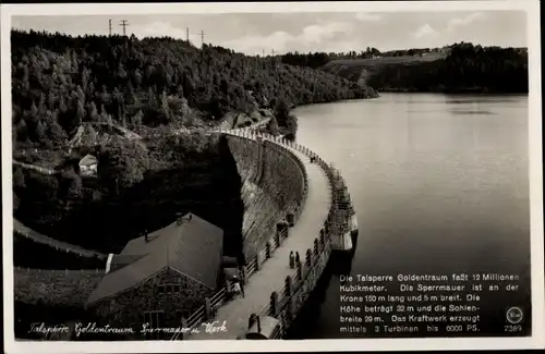 Ak Złotniki Lubańskie Goldentraum Schlesien, Talsperre
