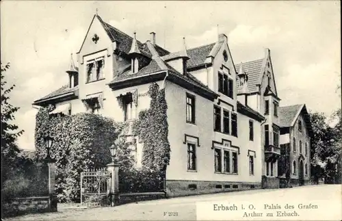 Ak Erbach im Odenwald, Palais des Grafen Arthur zu Erbach