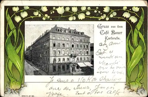 Passepartout Ak Karlsruhe in Baden, Café Bauer