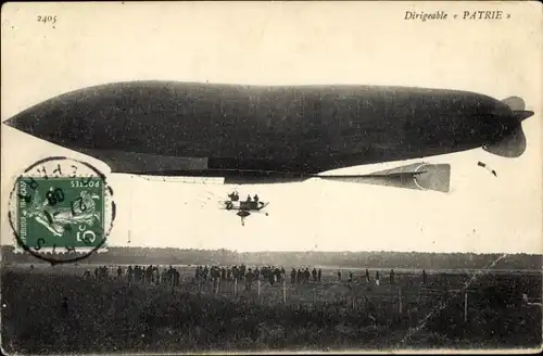 Ak Französisches Luftschiff Patrie